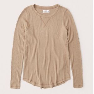 A&F Purple Ribbed Soft A&F Cozy Long Sleeved Top